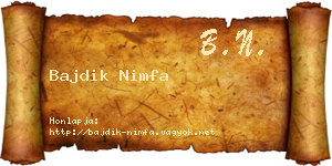 Bajdik Nimfa névjegykártya